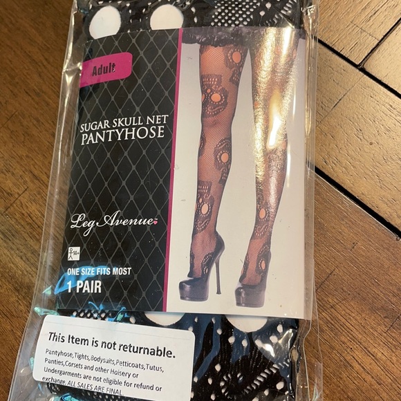 Sugar skull net pantyhose